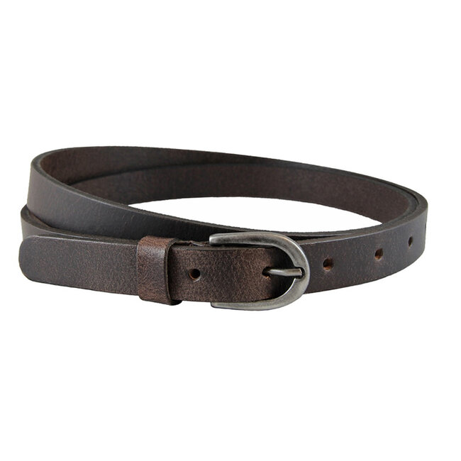 Smalle Leren Damesriem – 2 cm breed - Echt Nerfleer - Bruin