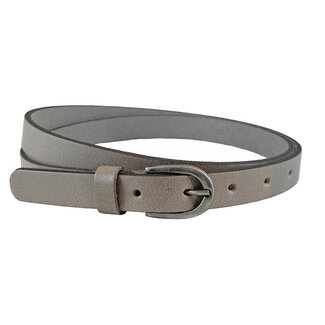 Smalle Damesriem – 2 cm breed - Nerfleer - Taupe Grijs