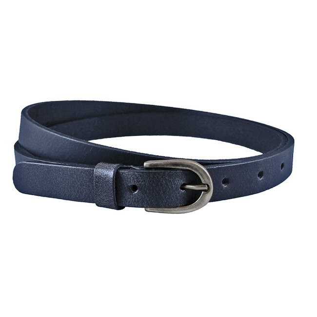 Smalle Leren Damesriem – 2 cm breed - Echt Nerfleer - Blauw