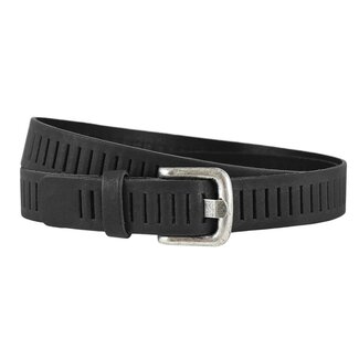 Leren Geperforeerde Riem Zwart – Unisex - 3 cm