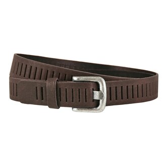 Leren Geperforeerde Riem Bruin – Unisex - 3 cm
