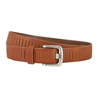 Leren Geperforeerde Riem Cognac – Unisex - 3 cm