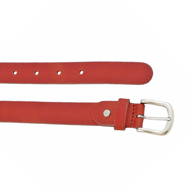 Leren Riem voor Dames - Breedte 3 cm - Rood