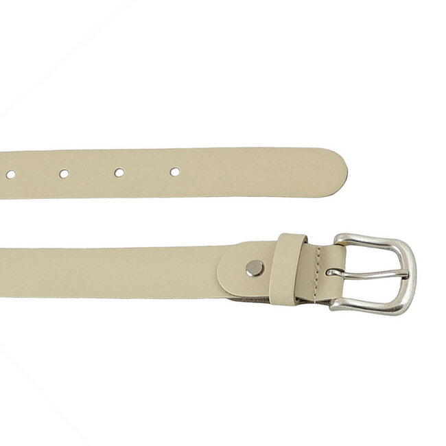 Leren Riem voor Dames - Breedte 3 cm - Creme / Beige
