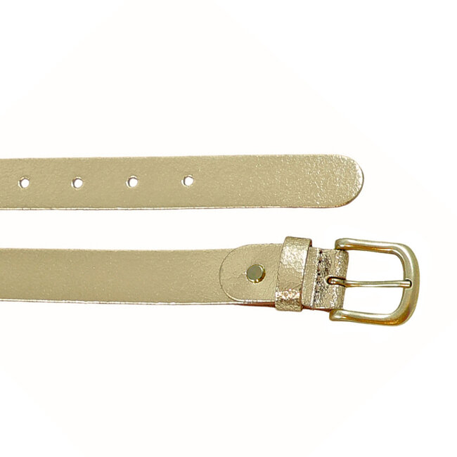 Leren Riem voor Dames - Breedte 3 cm - Metallic Goud