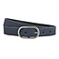 Stijlvolle Damesriem met Ovaal Ronde Gesp - Echt Leer – 3 cm Breed | Blauw