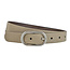 Stijlvolle Damesriem met Ovaal Ronde Gesp - Echt Leer – 3 cm Breed | Taupe