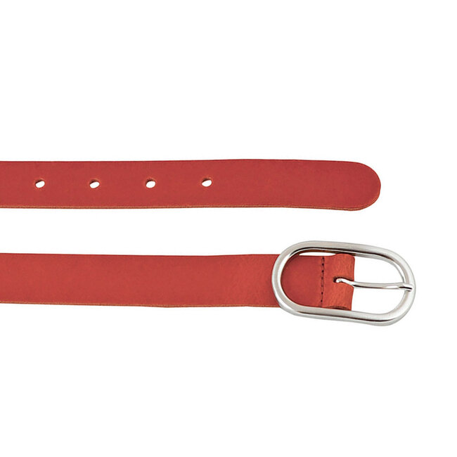 Stijlvolle Damesriem met Ovaal Ronde Gesp - Echt Leer – 3 cm Breed | Rood