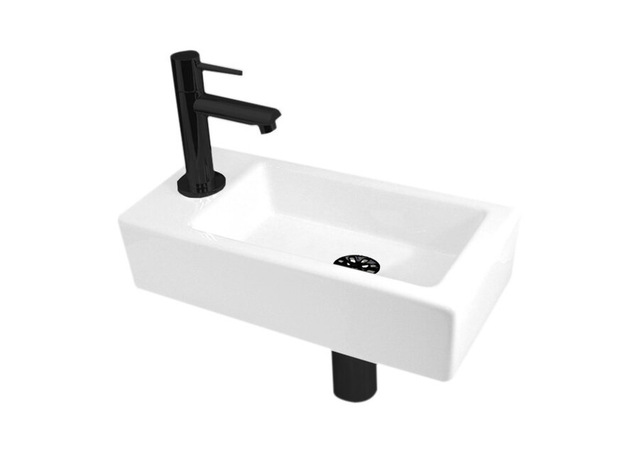 Fonteincombinatie-Bicolor Mini-Block Links mat-zwart