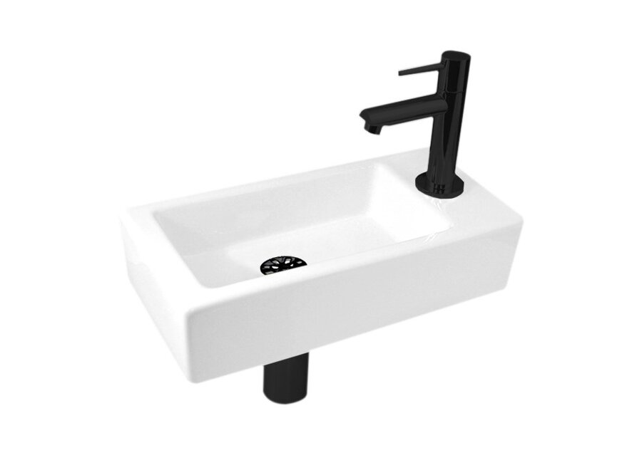 Fonteincombinatie-Bicolor Mini-Block Rechts mat-zwart