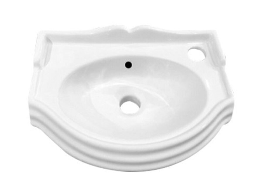 Fontein Hastings Hoek rechts 38x29x17cm glans-wit