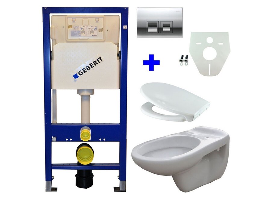 Geberit UP 100 + Neptunus WC +Ultimo zitt + Delta 50 gl.chr