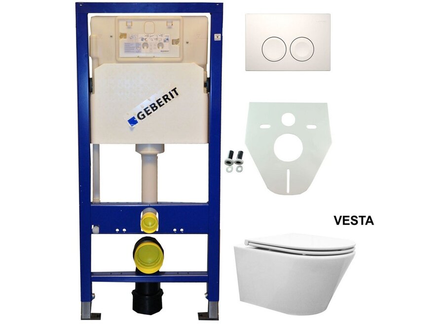 Geberit UP 100 Vesta wc+ Flatline zitt.+ Delta 21 wit