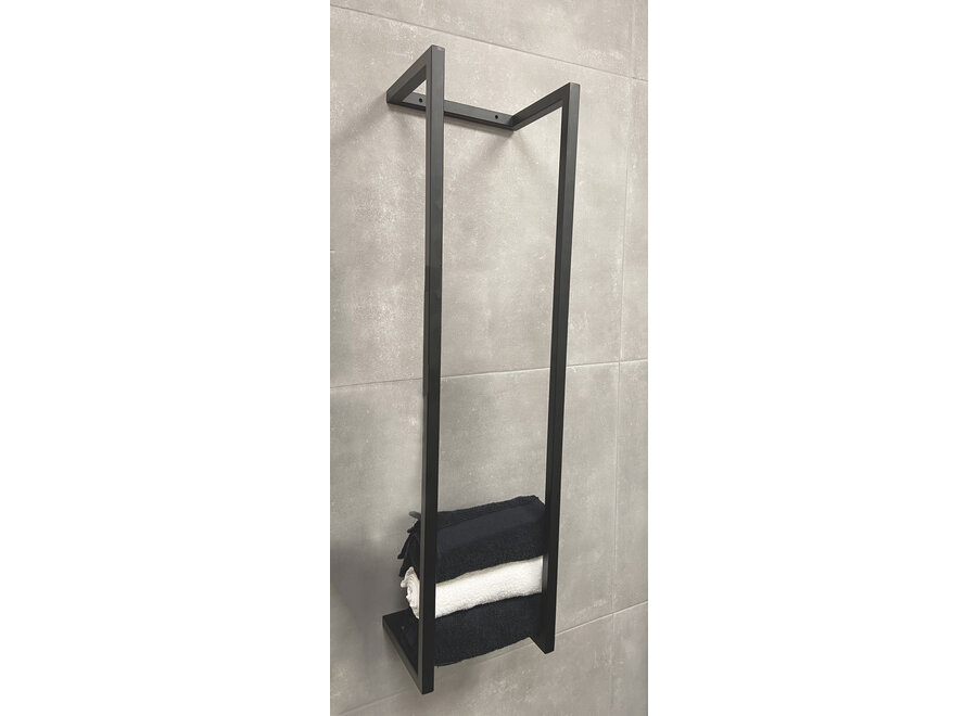 Loft industrieel handdoekrek 950 x 250 x 20 mat-zwart
