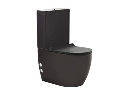 Oppio Plus WC Duobloc Noir Mat – Rimfree – Avec Fonction Bidet