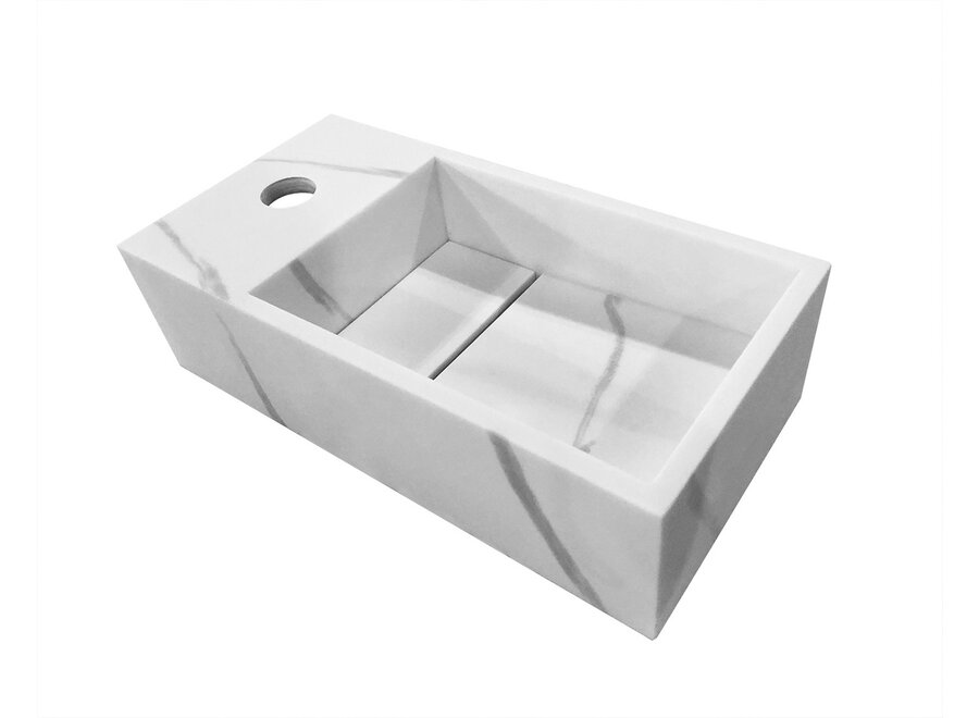 Noble fontein links Solid surface 36 x 18 x 10 cm marmer wit