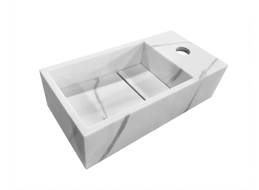 Noble fontein rechts Solid surface 36 x 18 x 10 cm marmer wit
