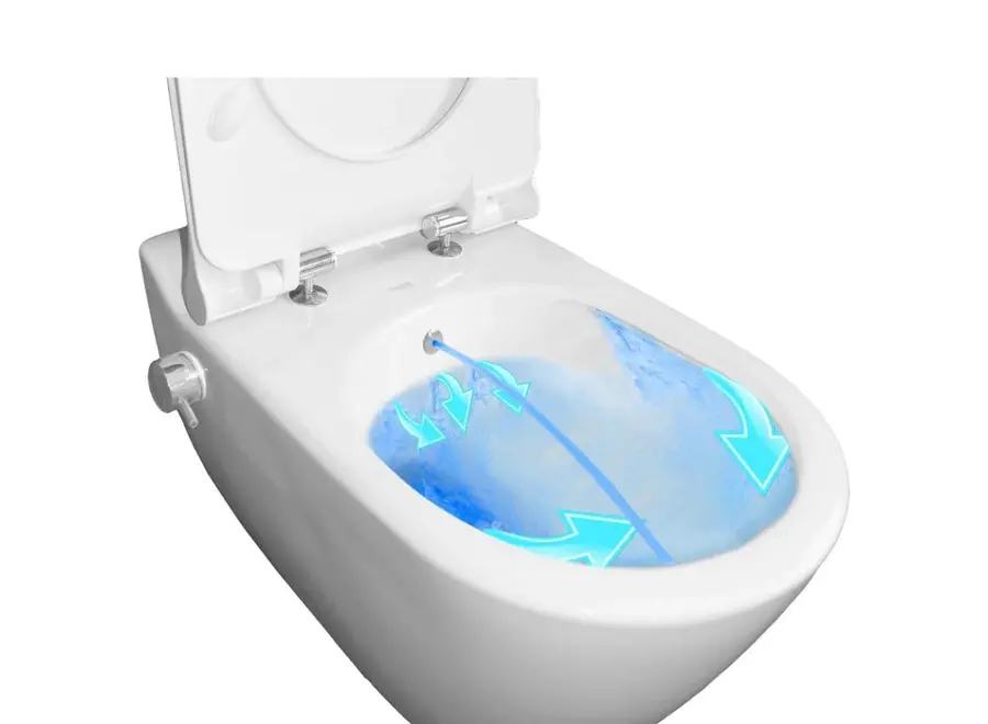 Oppio Pluto Randloos Douche-WC in Glans Wit – Inclusief Softclose Bril