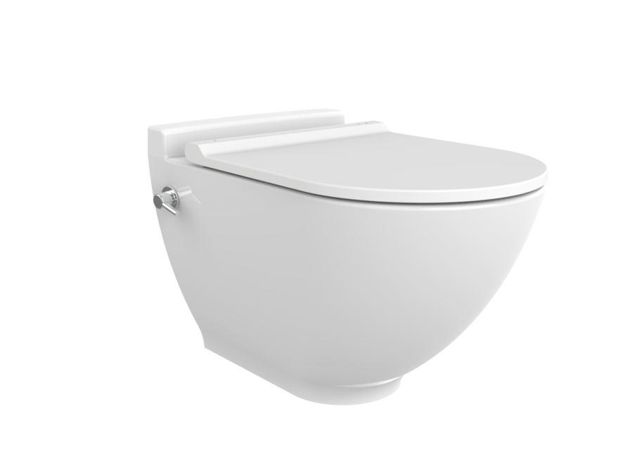 Oppio Roka WC-Douche Suspendu Blanc Brillant – Inclus Abattant Softclose