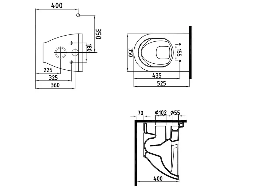 Oppio Roka Randloos Douche-WC in Glans Wit – Inclusief Softclose Bril