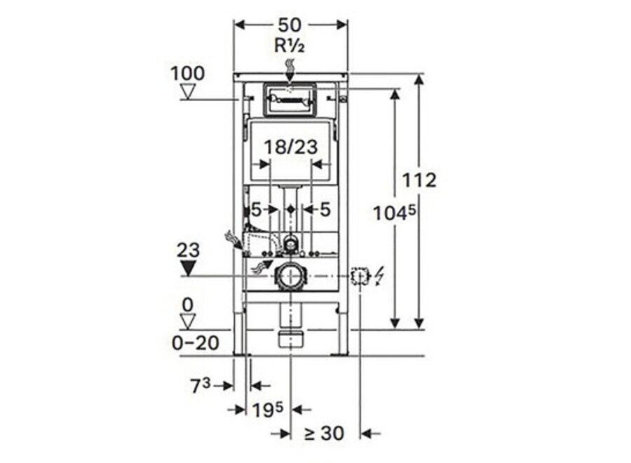 Geberit Duofix UP100 inbouwreservoir – Basic UP100 112×50×12 cm
