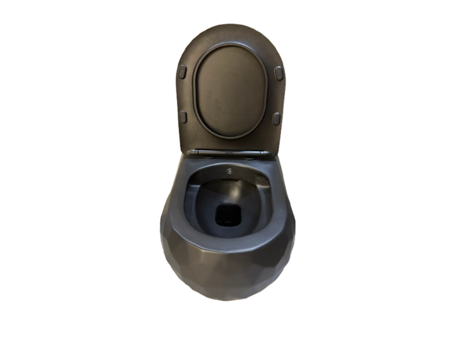 Oppio Diamond Black WC Suspendu – Noir Mat – Rimfree – Avec Fonction Bidet