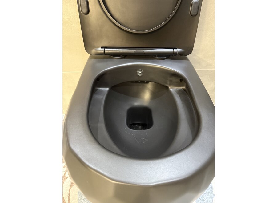 Oppio Diamond Black WC Suspendu – Noir Mat – Rimfree – Avec Fonction Bidet