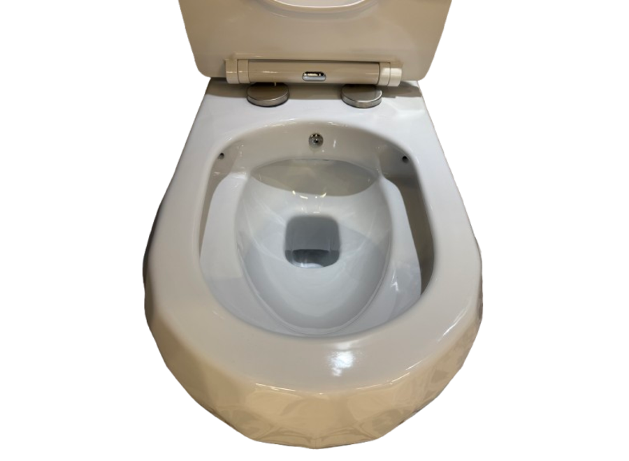 Oppio Diamond White WC Suspendu – Blanc Brillant – Rimfree – Avec Fonction Bidet
