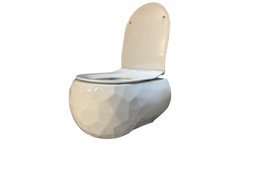 Oppio Diamond White Wandcloset – Glans Wit – Rimfree – Met Bidet-functie
