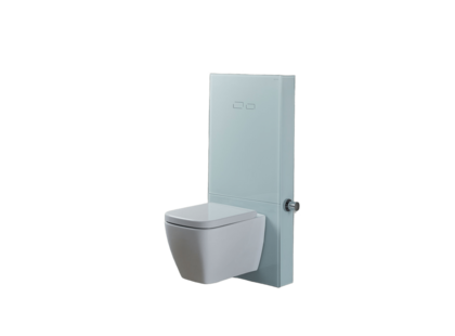 Réservoir Encastré avec Façade en Verre Blanc et Commande Sans Contact