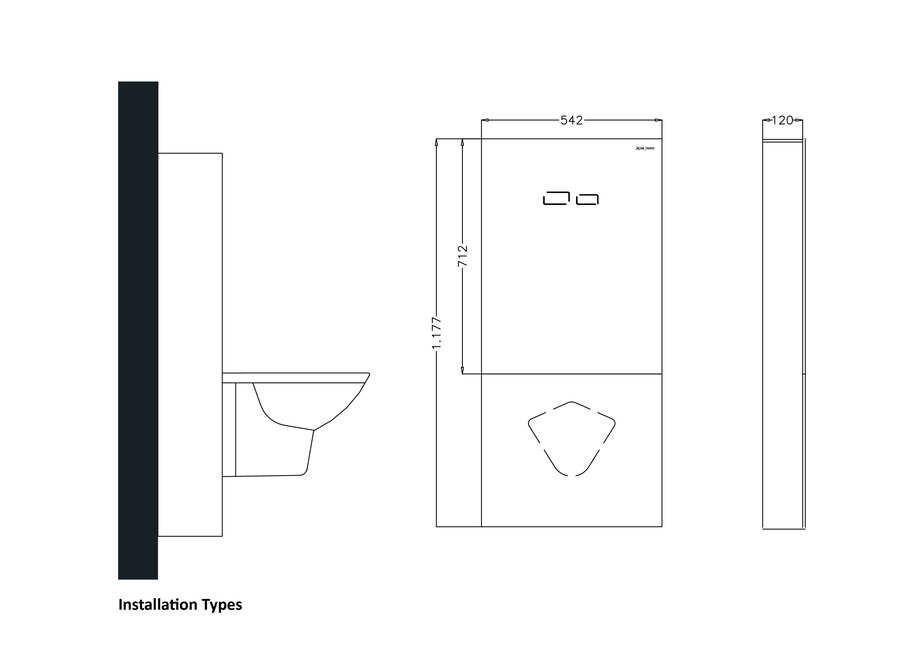 Inbouwreservoir met Glazen Voorpaneel en Touchless Sensorbediening – Wit