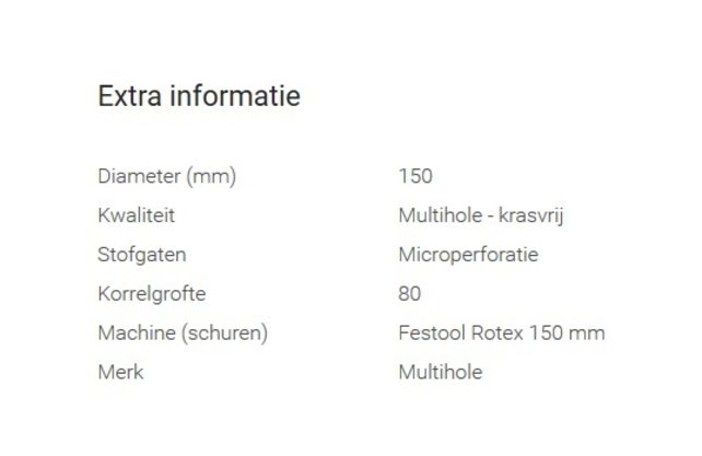 Multihole Schuurschijf 150mm (set van 10 stuks) Multihole Schuurschijf 150mm (set van 10 stuks)