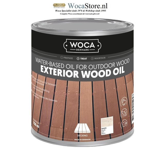 Exterior Oil WHITE for Terrace, Furniture, Log Cabin etc.