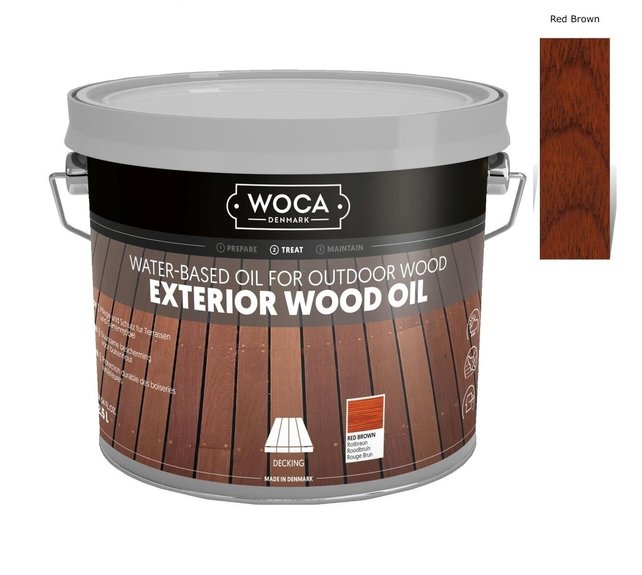 Exterior Oil RED BROWN for Terrace, Furniture, Log Cabin etc.