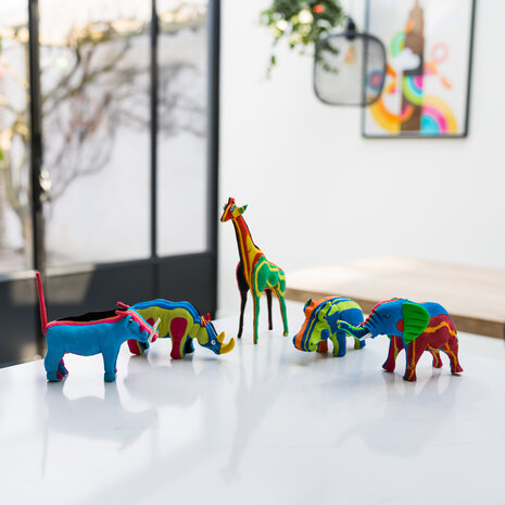 BIG FIVE Set (elephant, giraffe, rhino, hippopotamus and warthog)