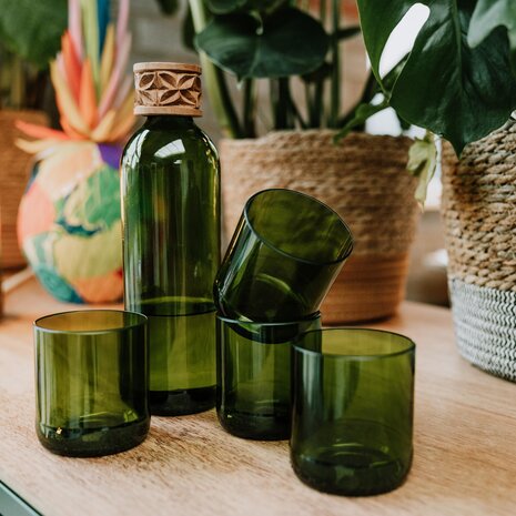 Carafe and set of 4 drinking glasses Carafe and set of 4 drinking glasses