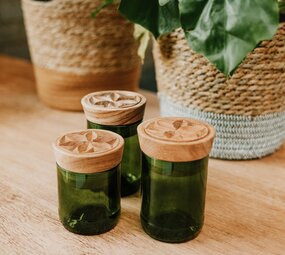 Spice jars - Hiliki - set van 3 (diepgroen) Spice jars - Hiliki - set van 3 (diepgroen)