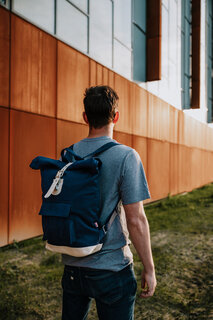 Sustainable backpack made out of uniforms