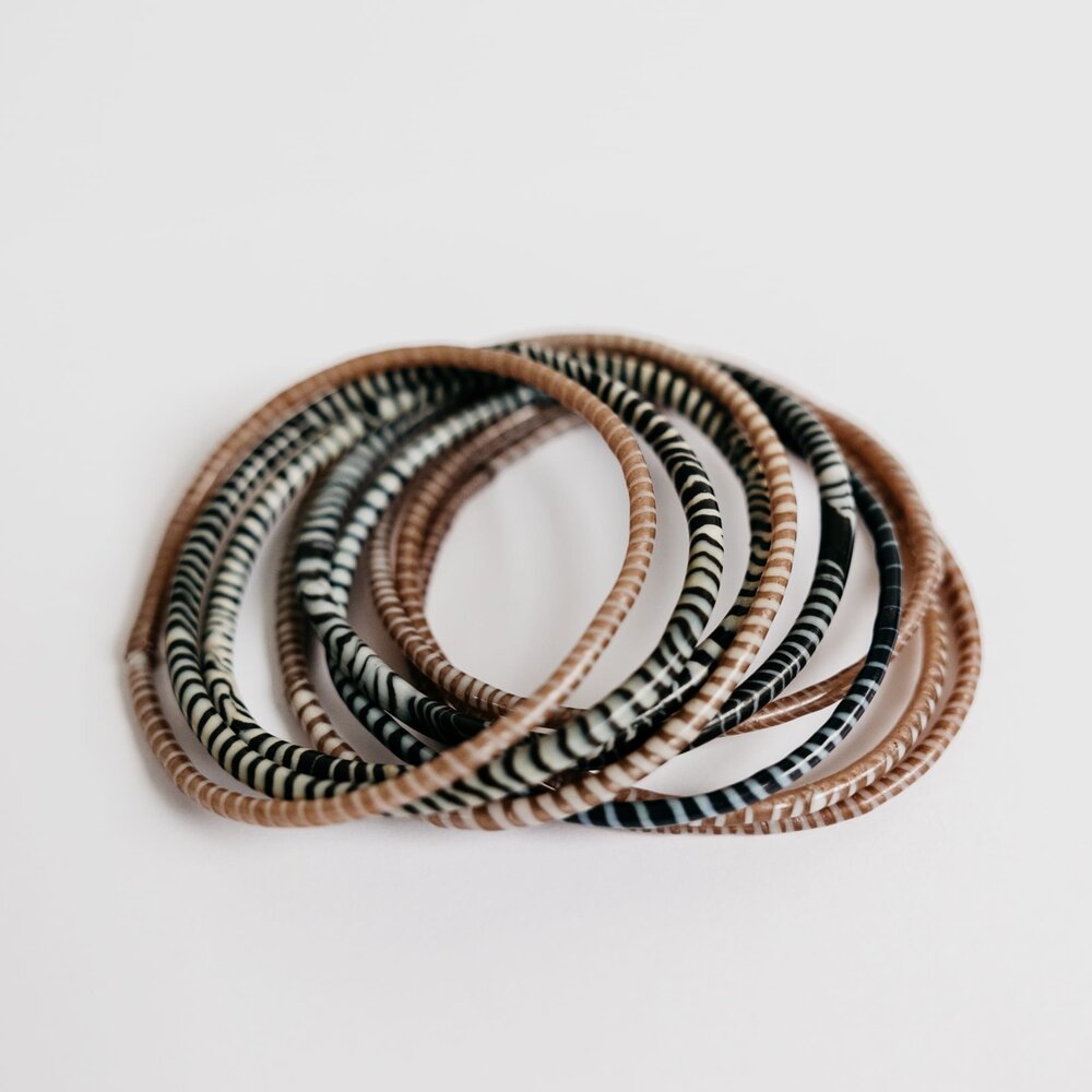 African colored bracelets made from recycled slippers African colored bracelets made from recycled slippers