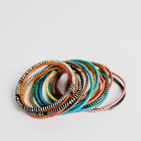 African colored bracelets made from recycled slippers African colored bracelets made from recycled slippers