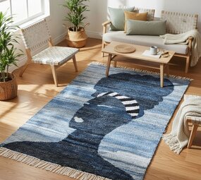 African Princess - Upcycled denim rug 150x210cm African Princess - Upcycled denim rug 150x210cm