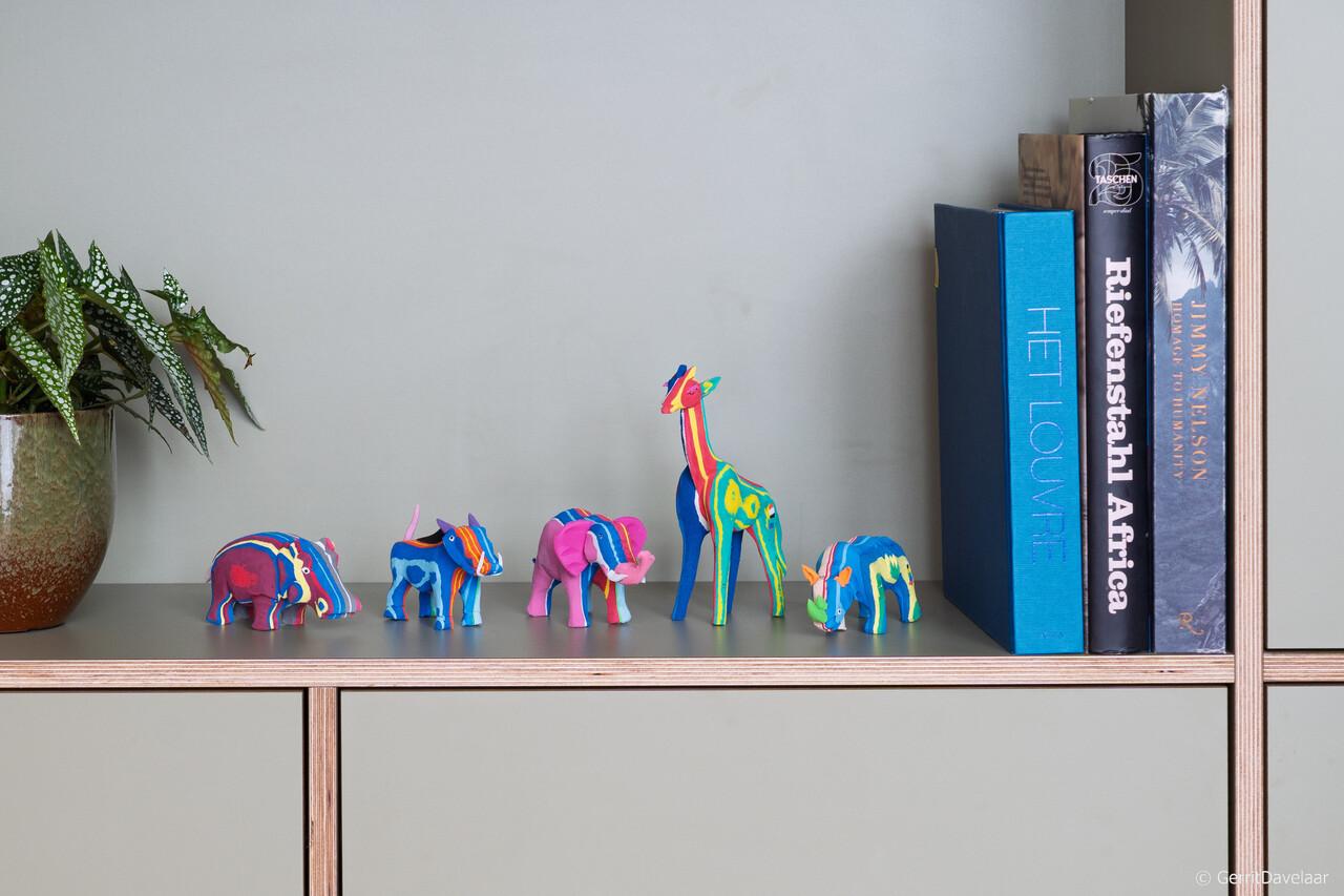 BIG FIVE Set (olifant, giraffe, neushoorn, nijlpaard en wrattenzwijn)