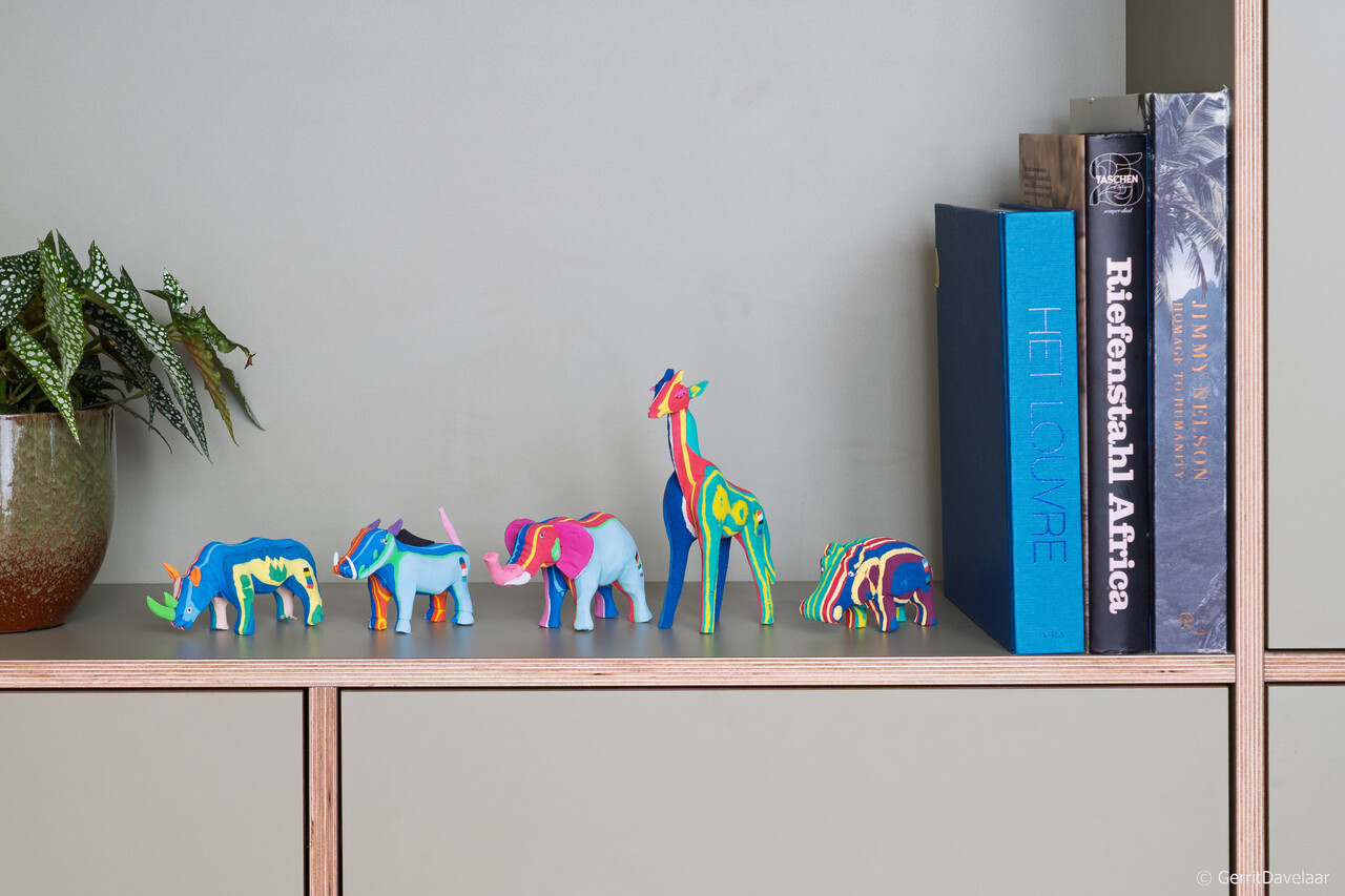 Ensemble BIG FIVE (éléphant, girafe, rhinocéros, hippopotame et phacochère)