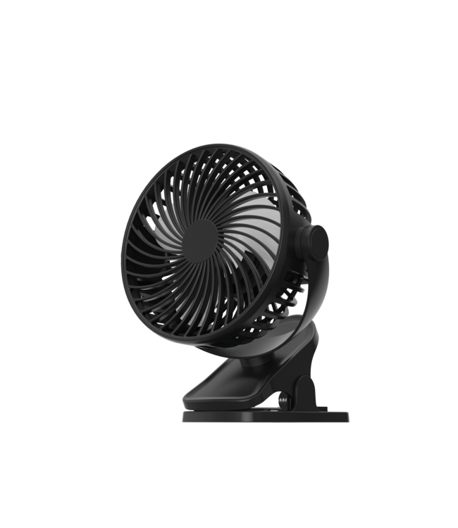 Clip-On Oplaadbare Mini Ventilator Zwart