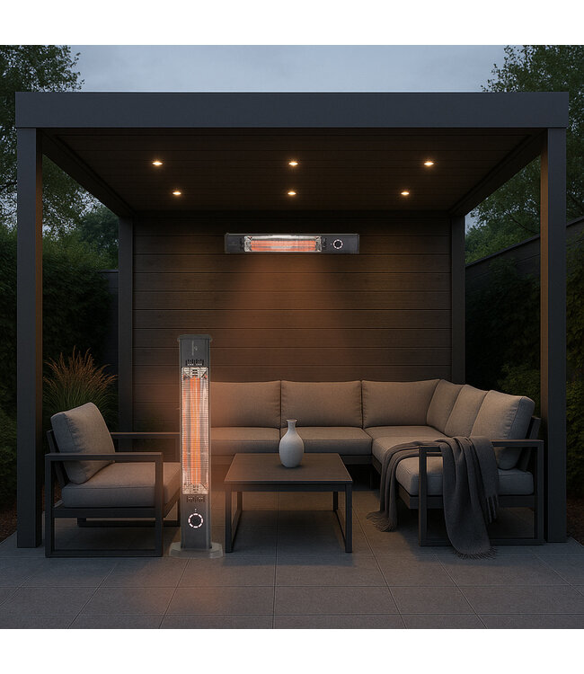 Terrasverwarmer 2000W – Vrijstaand & Wandmontage | IP65
