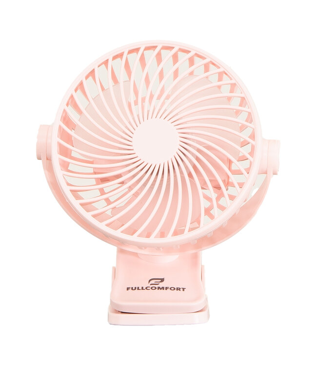 Clip-On Pink oplaadbare mini ventilator roze met klem