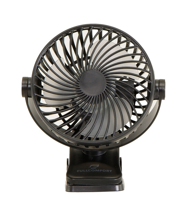 Clip-On Black oplaadbare mini ventilator zwart met klem