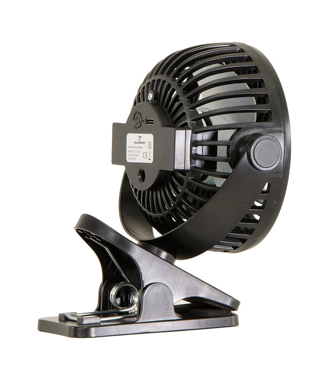 Clip-On Black oplaadbare mini ventilator zwart met klem
