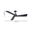 Design Black plafondventilator zwart – 107 cm