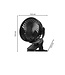Clip-On Black oplaadbare mini ventilator zwart met klem